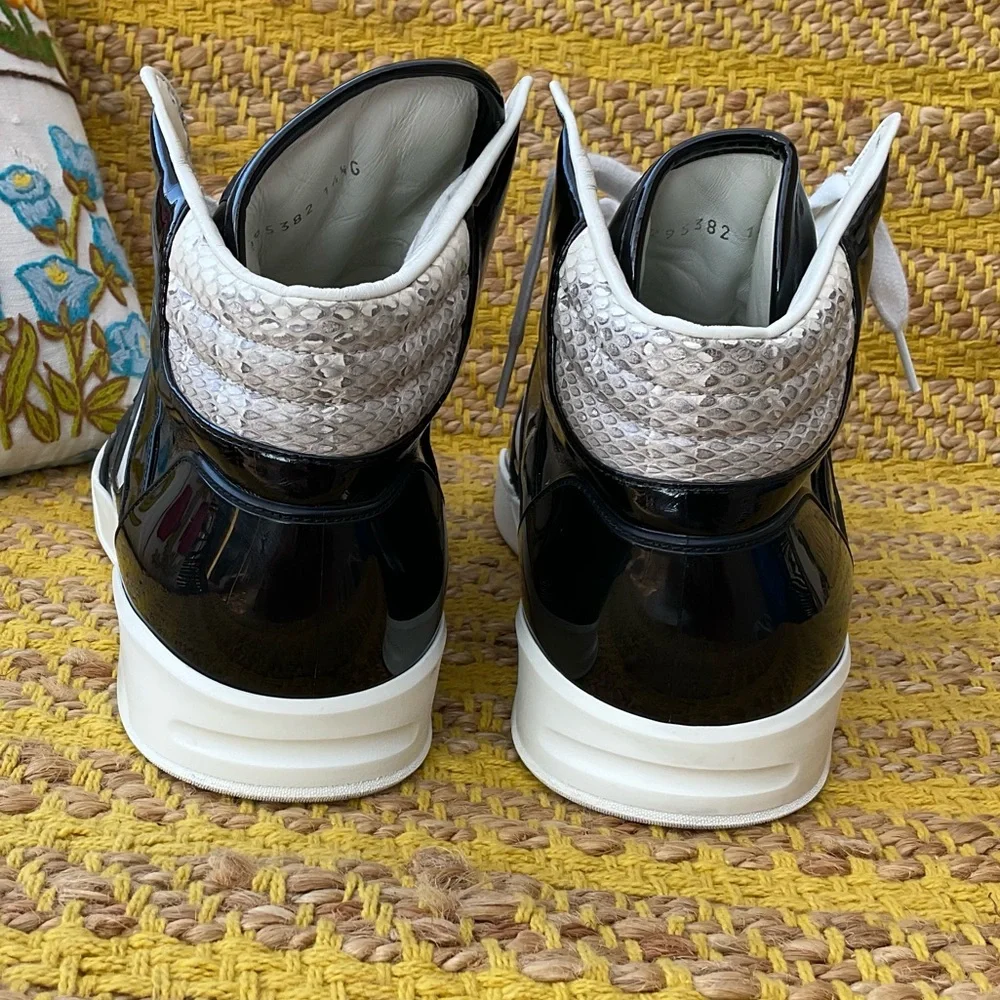 Men’s Gucci Rebound Snake B&W High Top Sneakers 15 AUTHENTIC